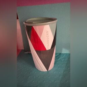 Starbucks Red and Gray Geometric Tumbler